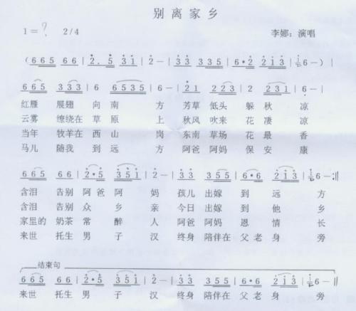 手指歌简谱歌谱
