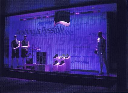 李宁体育用品专卖店橱窗灯光
